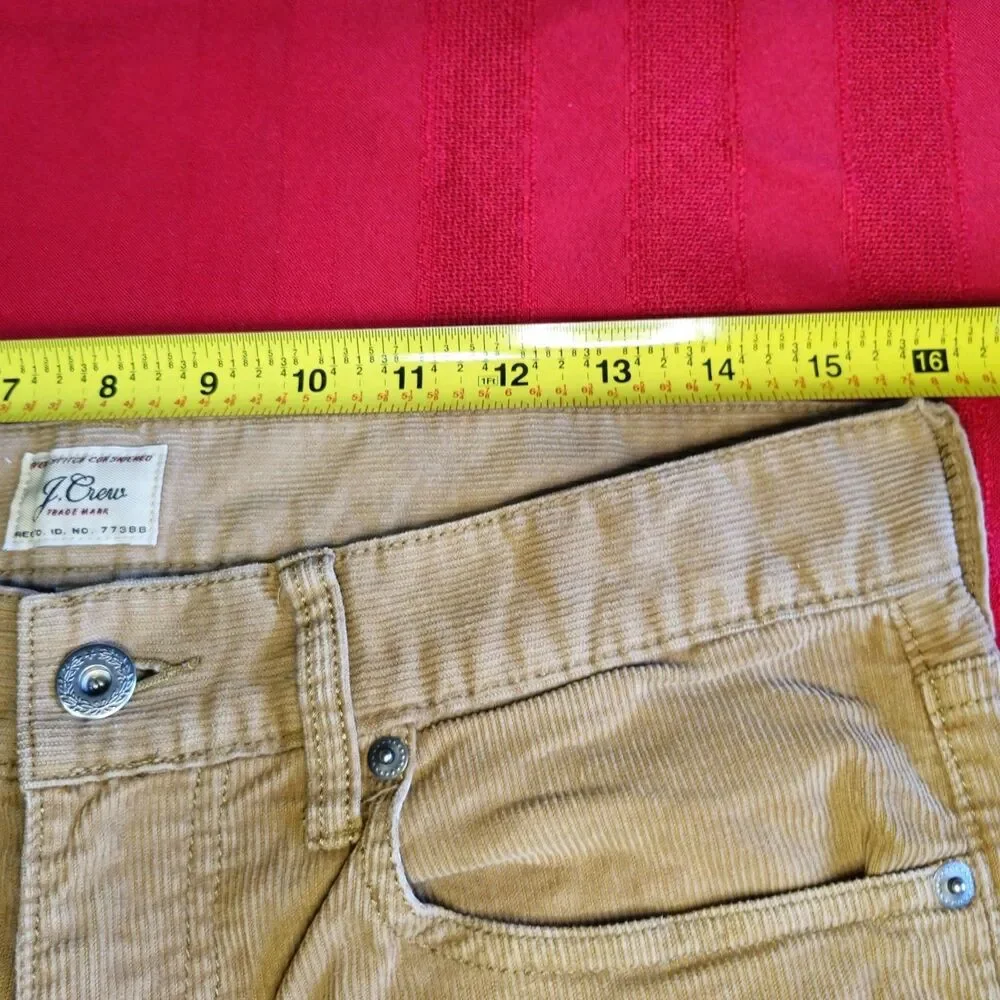 J.Crew 770 Men’s Straight Fit Corduroy Pants 30x30 Tan Brown Camel Stretch